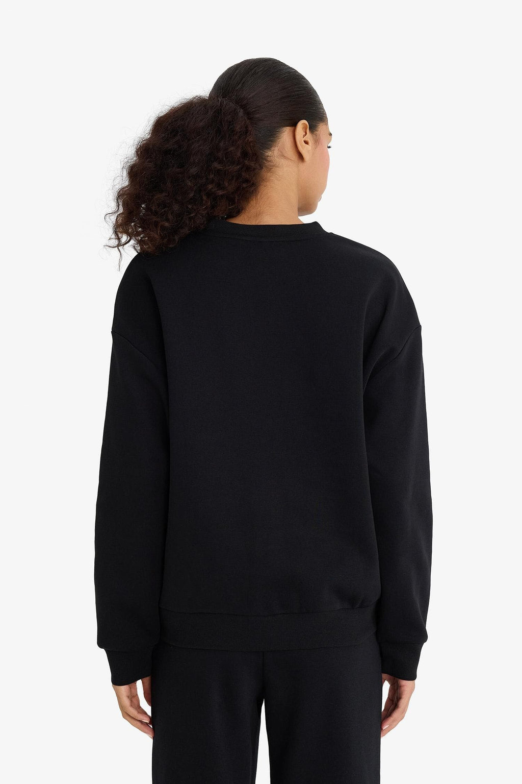 Relax Fit Crew Neck Basic Thick Sweatshirt