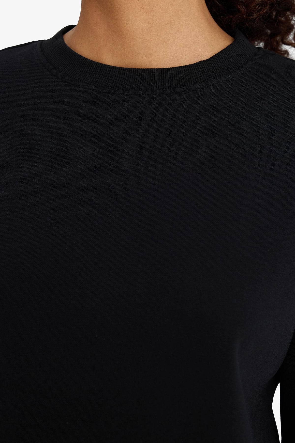 Relax Fit Crew Neck Basic Thick Sweatshirt