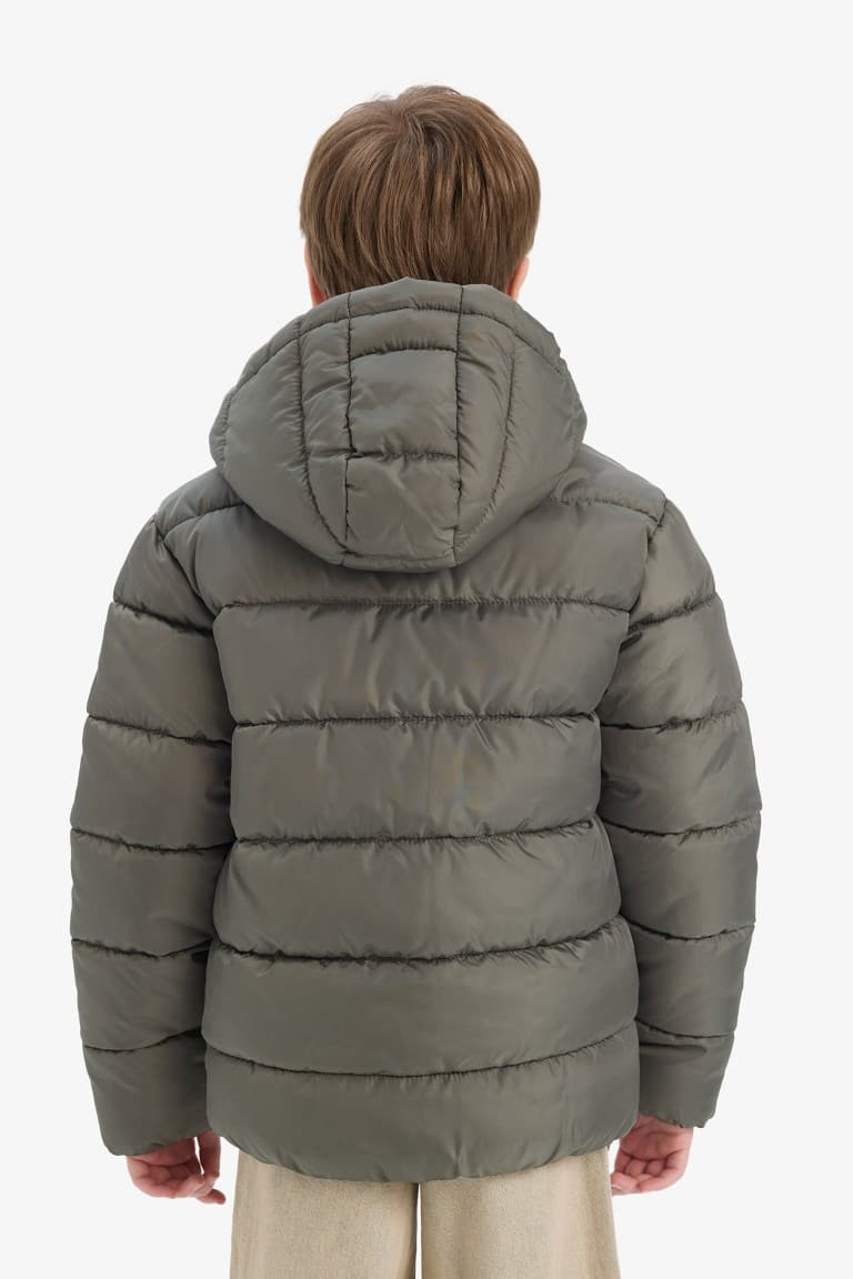 Boys Waterproof Hooded Zippered Puffer Jacket