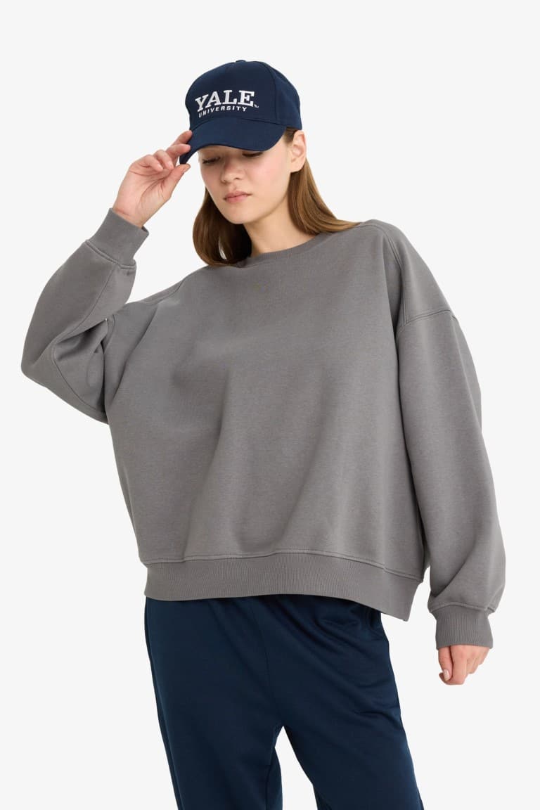 Coool oversized wide fit crew neck thick fabric sweatshirt