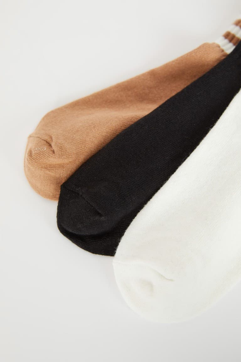 Women's Comfortable Rubber 3 Pcs Cotton Long Socks