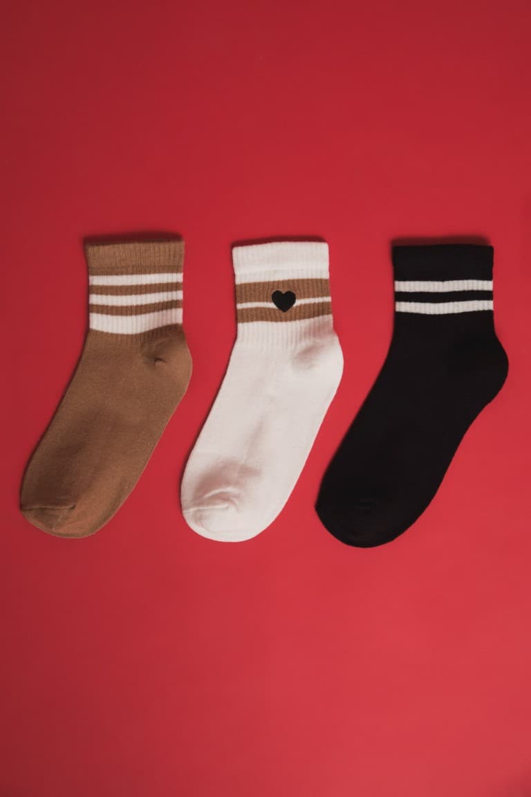 Women's Comfortable Rubber 3 Pcs Cotton Long Socks