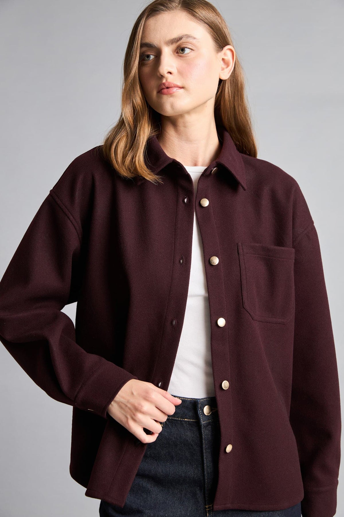 Shirt Collar Flanel Long Sleeve Shirt Main image