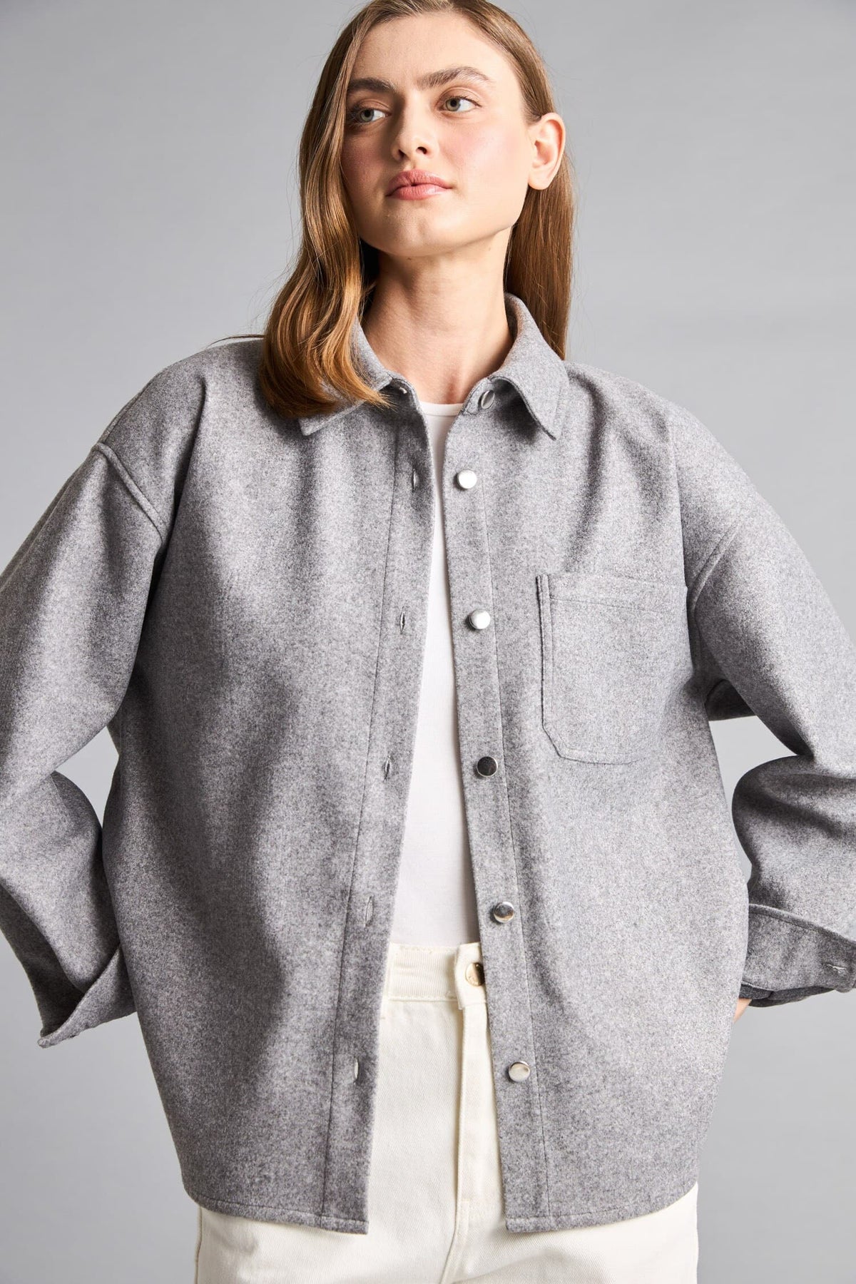Shirt Collar Flanel Long Sleeve Shirt Main image