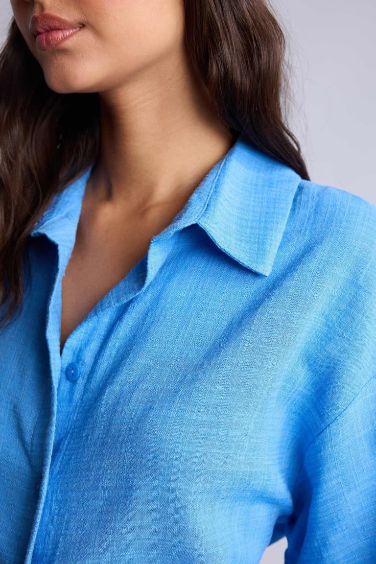 Oversize Fit Shirt Collar Short Sleeve Shirt