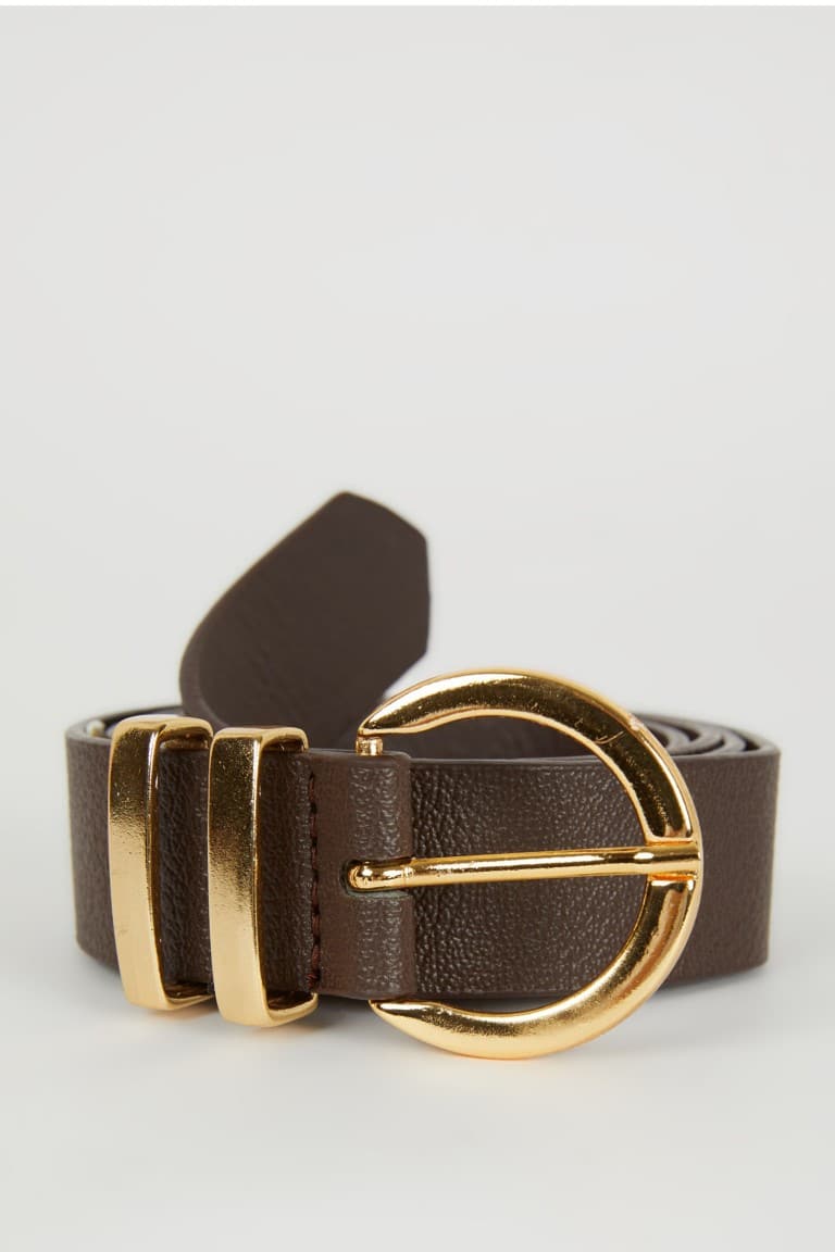 Women's Oval Buckle Faux Leather Jean Belt