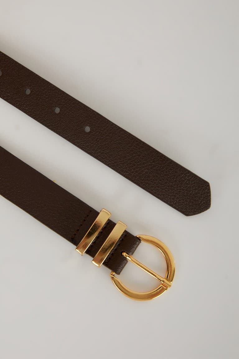 Women's Oval Buckle Faux Leather Jean Belt