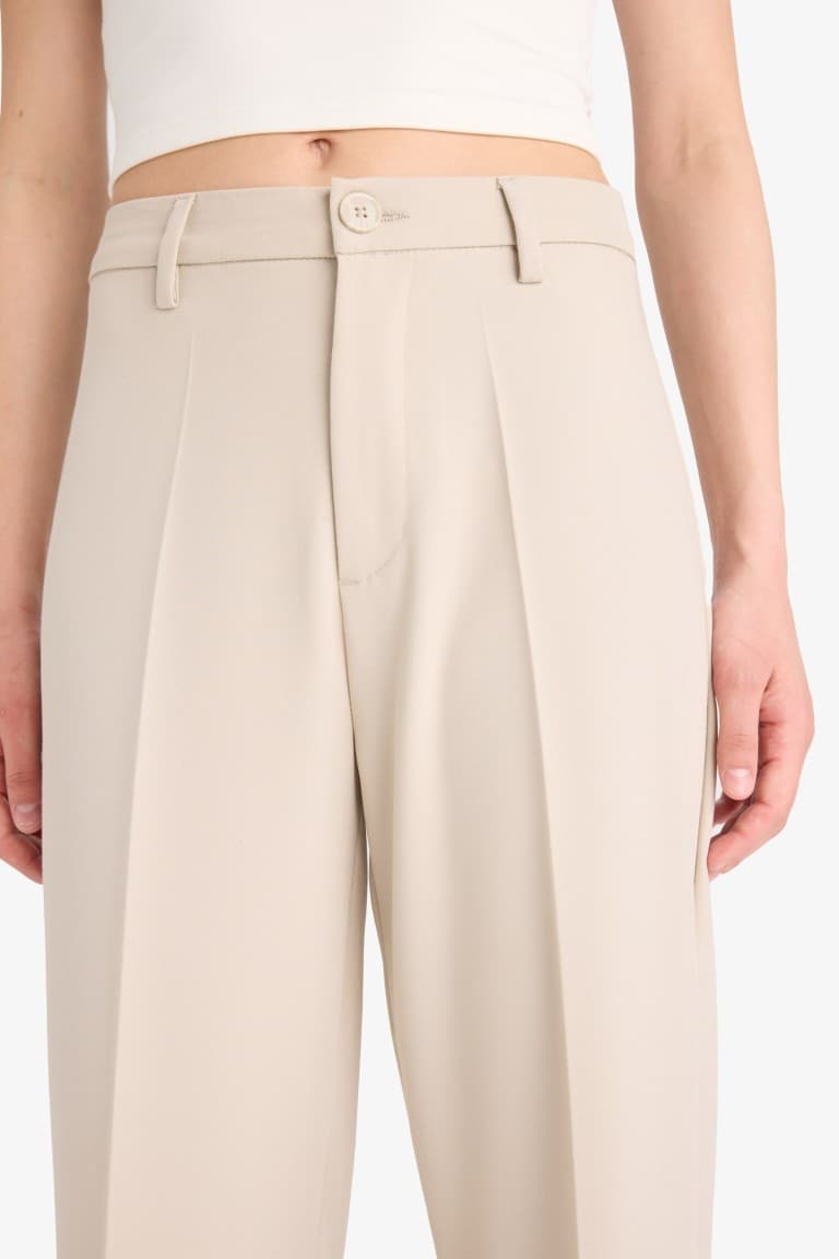 High Waisted Straight Leg Trousers