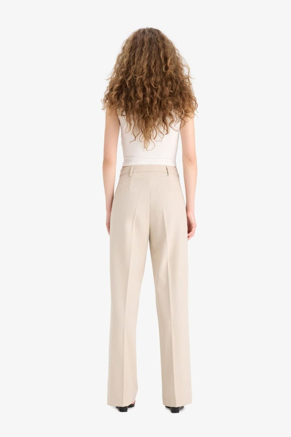 High Waisted Straight Leg Trousers