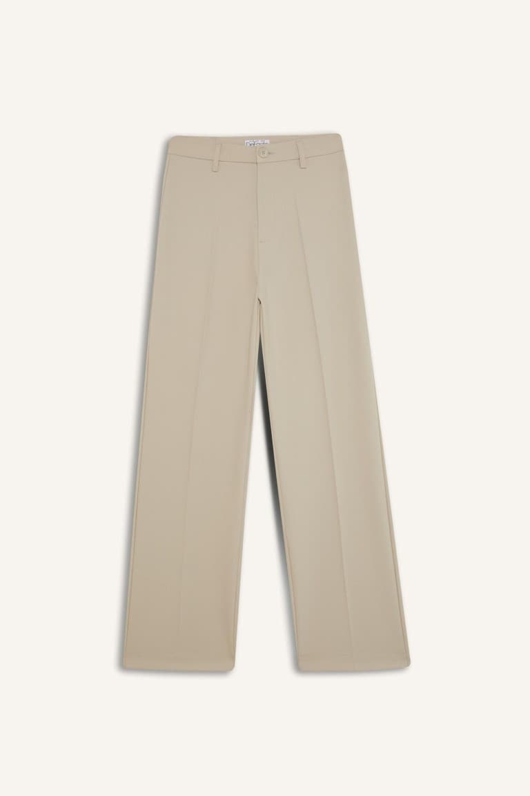 High Waisted Straight Leg Trousers