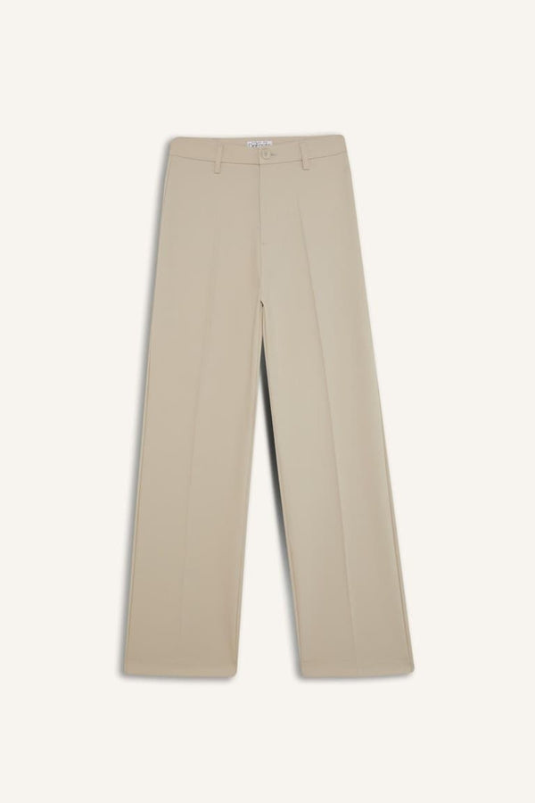 High Waisted Straight Leg Trousers