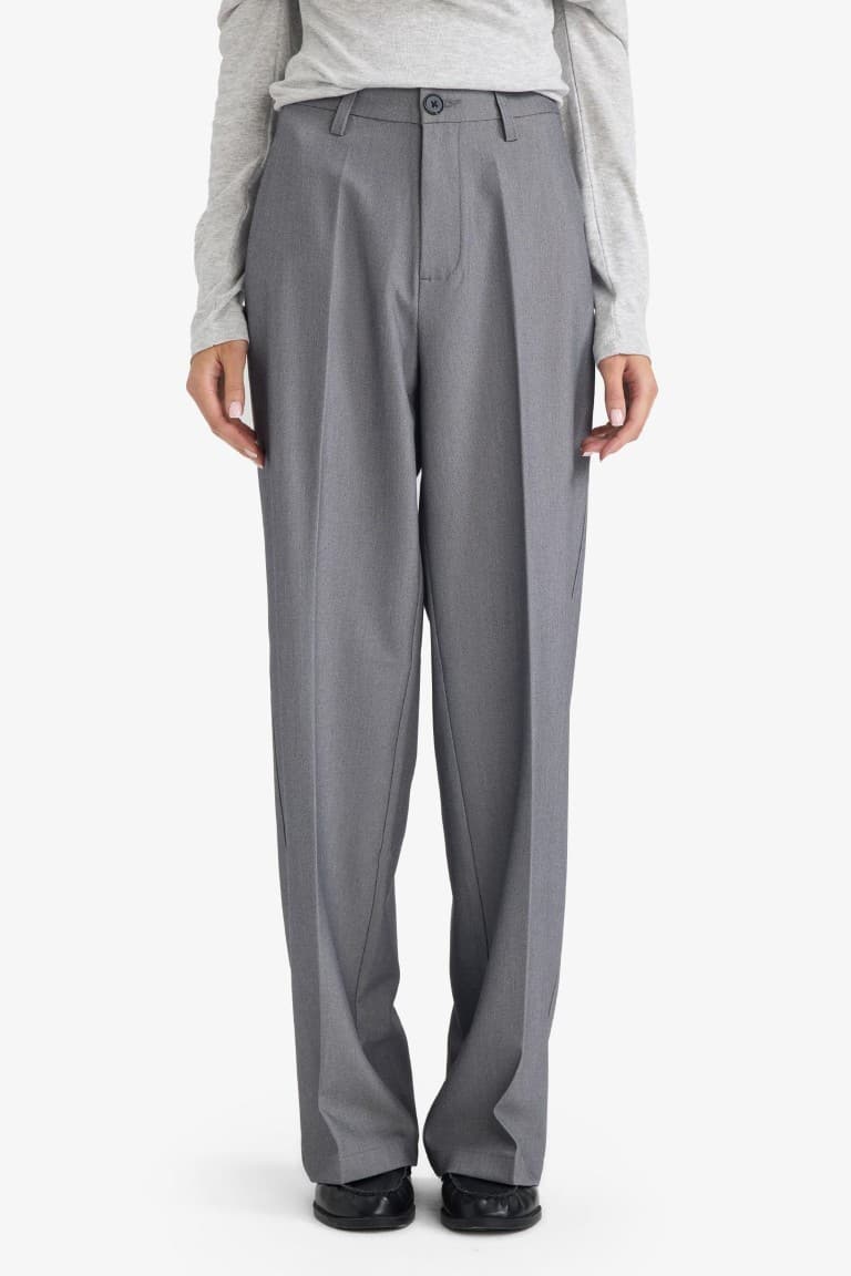 High Waisted Straight Leg Trousers