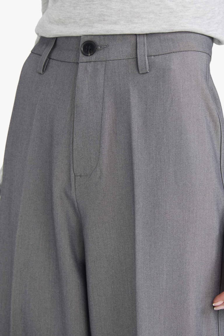 High Waisted Straight Leg Trousers