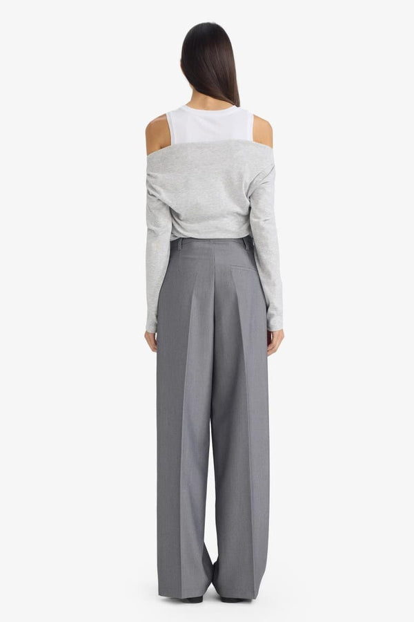 High Waisted Straight Leg Trousers