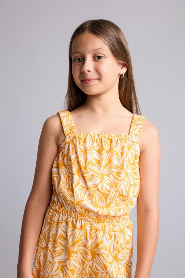 100% Cotton Floral Strappy Jumpsuit Girl