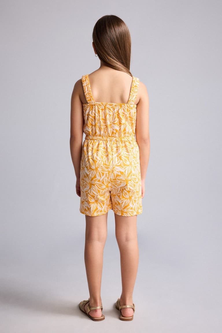 100% Cotton Floral Strappy Jumpsuit Girl