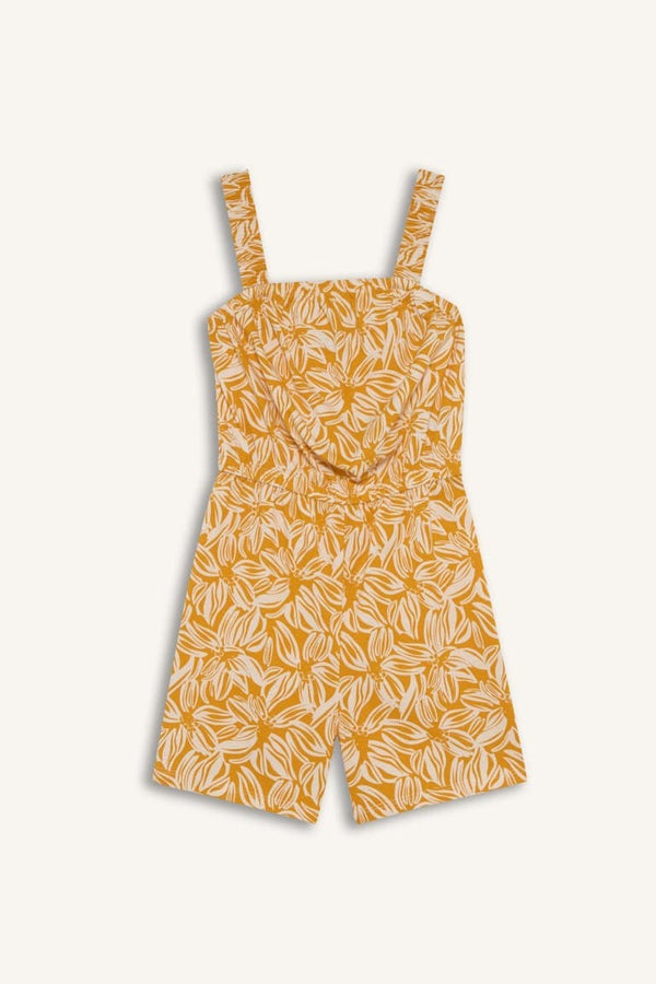 100% Cotton Floral Strappy Jumpsuit Girl