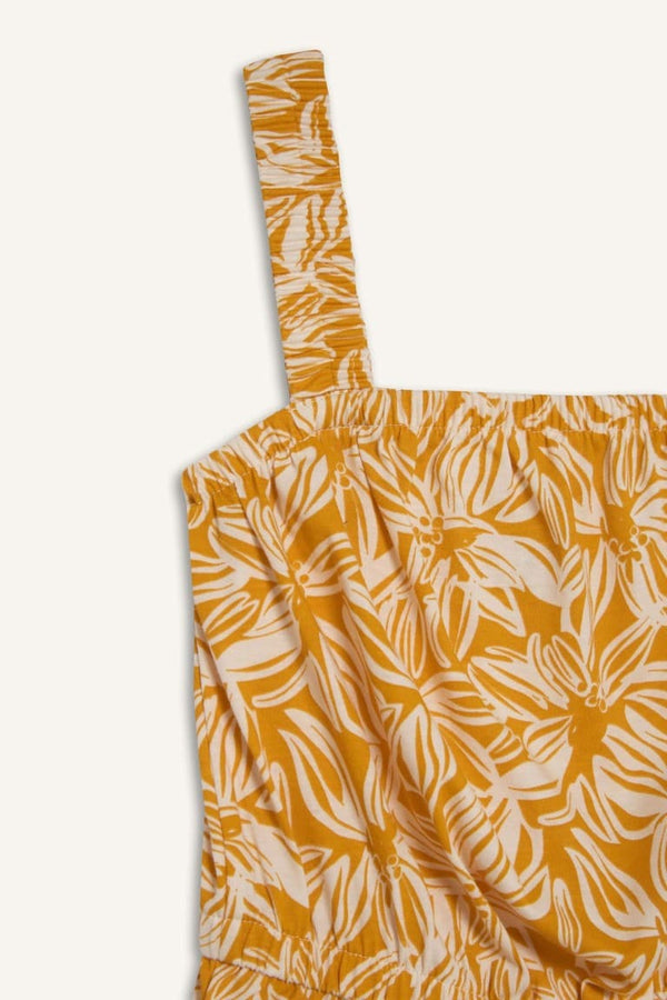 100% Cotton Floral Strappy Jumpsuit Girl