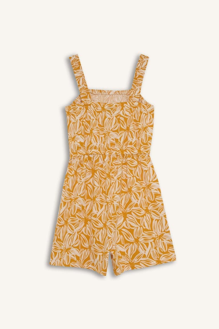 100% Cotton Floral Strappy Jumpsuit Girl