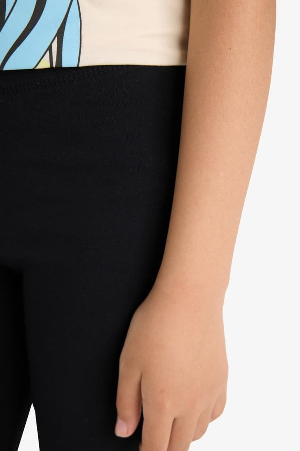 Girls Midi Basic Plain Leggings