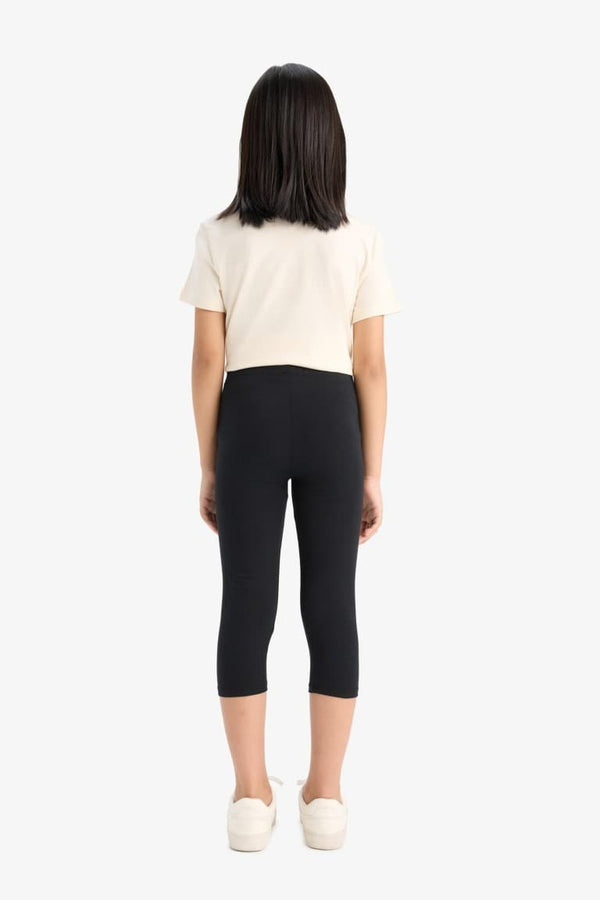 Girls Midi Basic Plain Leggings