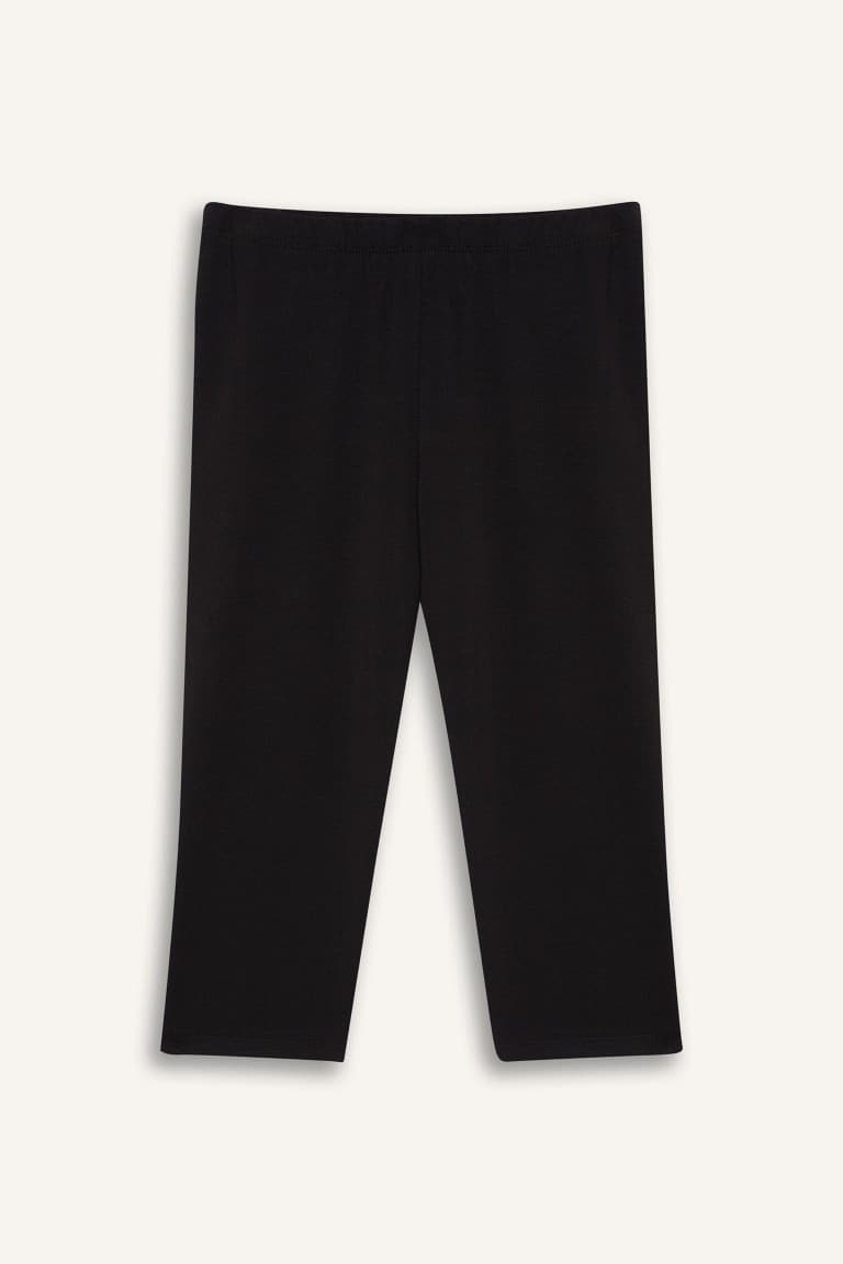 Girls Midi Basic Plain Leggings