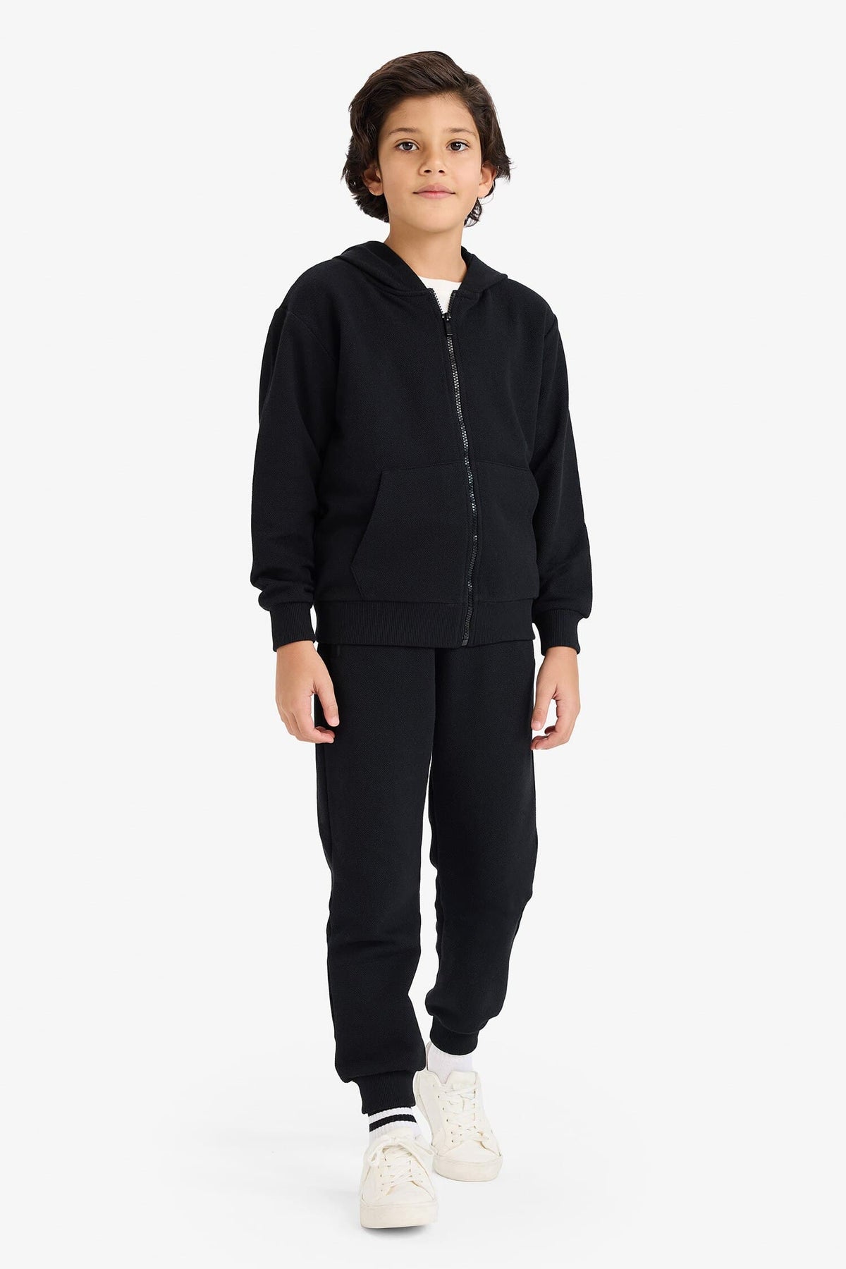 Boy Elastic Waist Leg Pique Basic Sweatpants