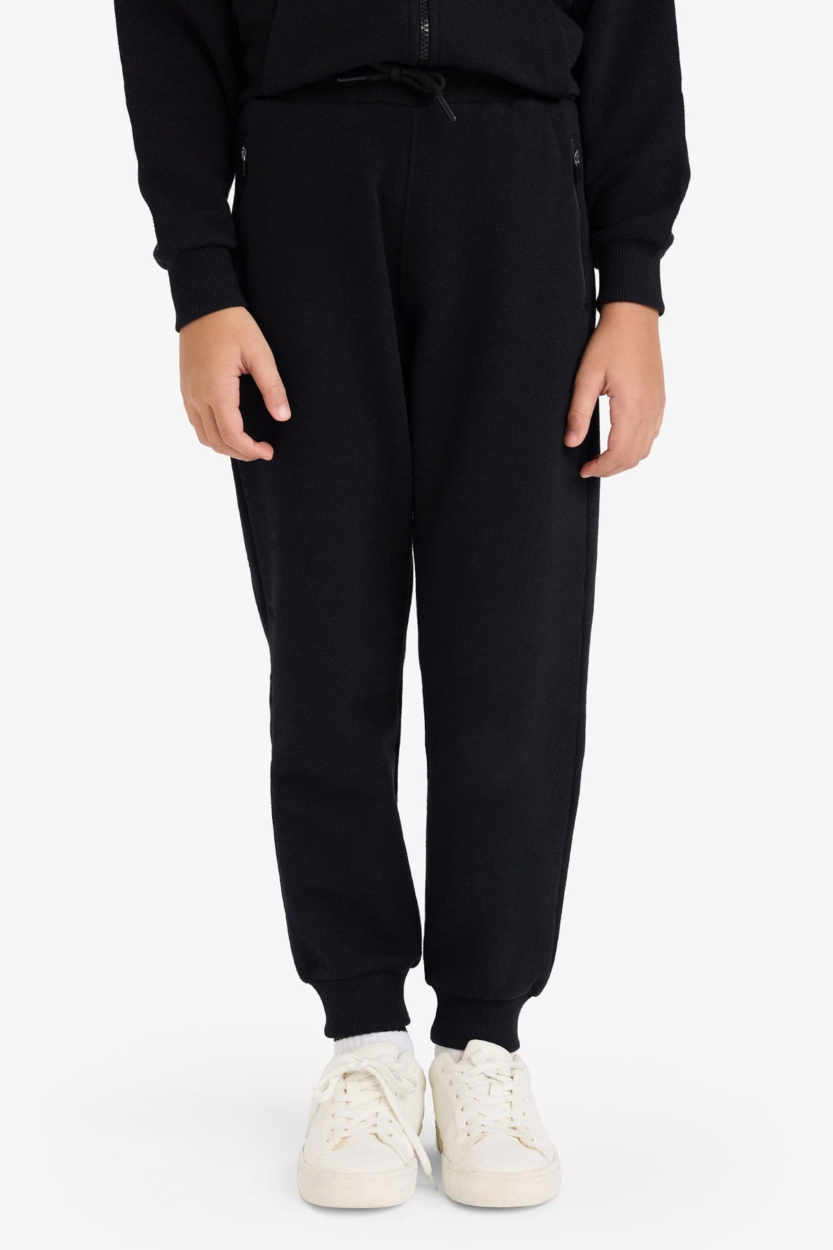 Boy Elastic Waist Leg Pique Basic Sweatpants