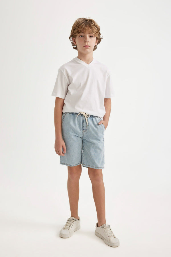 Boy Flexible Waist Denim Shorts
