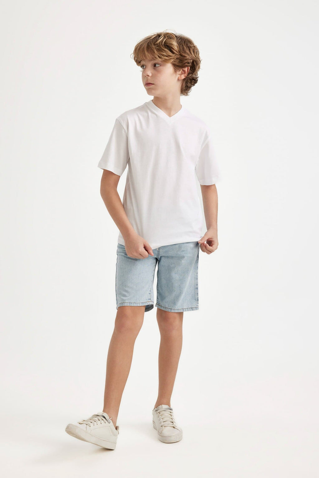 Boy Flexible Waist Denim Shorts