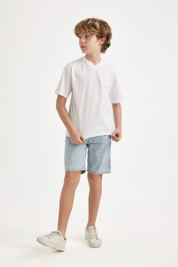 Boy Flexible Waist Denim Shorts