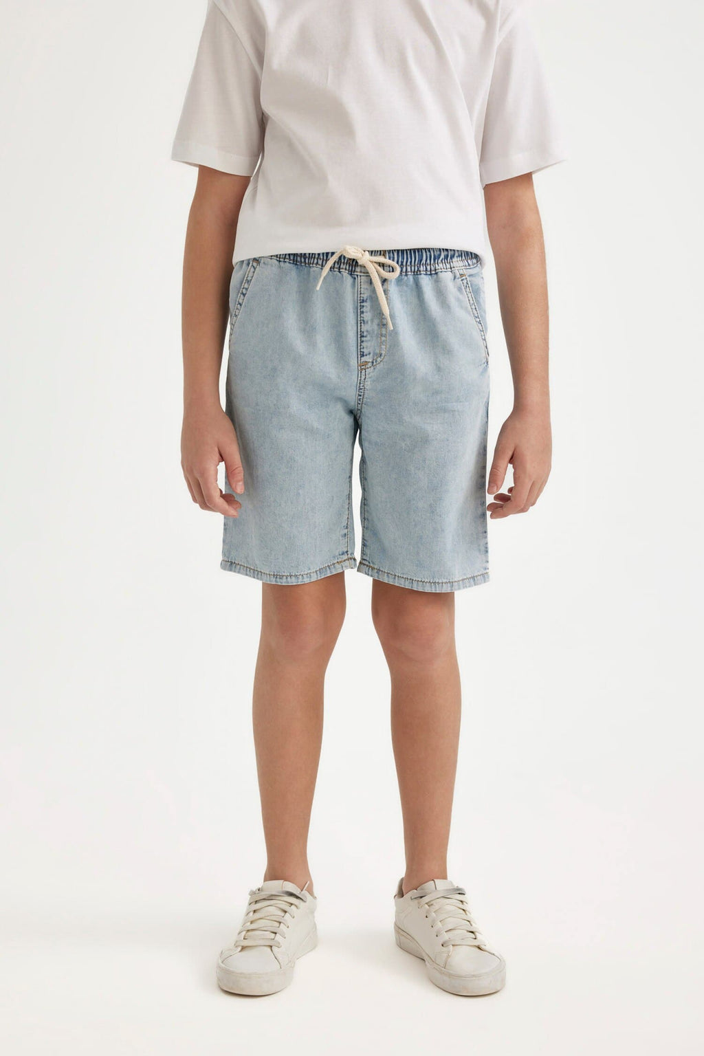 Boy Flexible Waist Denim Shorts