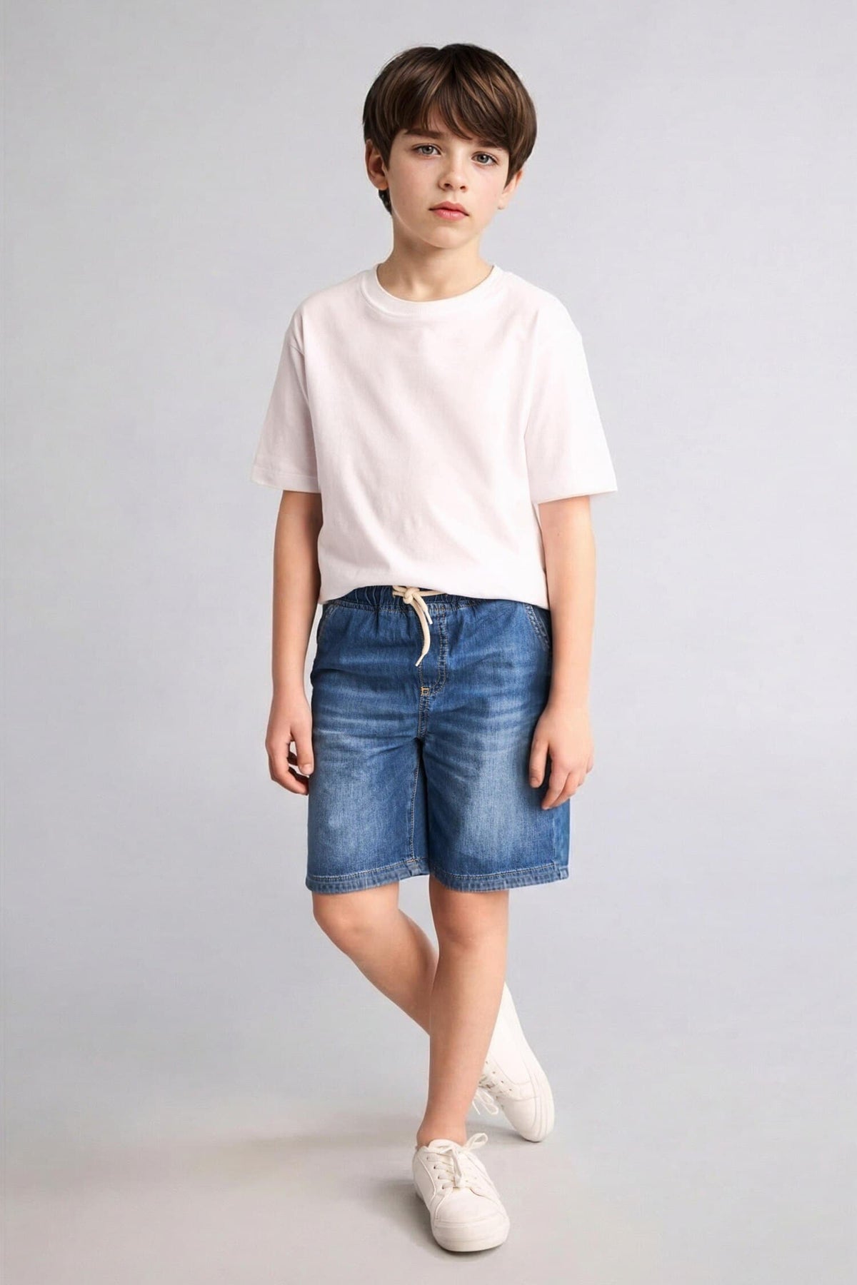 Boy Flexible Waist Denim Shorts Main image