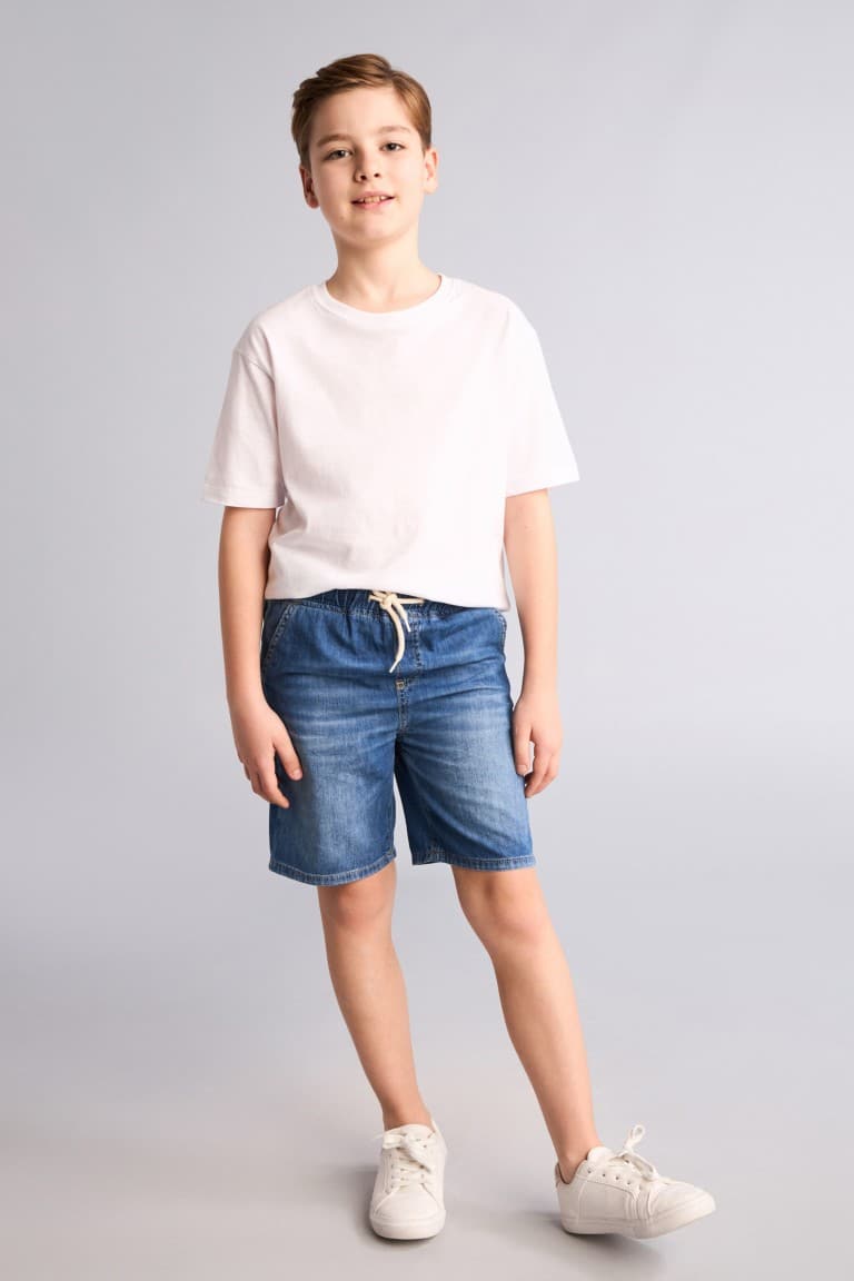 Boy Flexible Waist Denim Shorts Secondary image