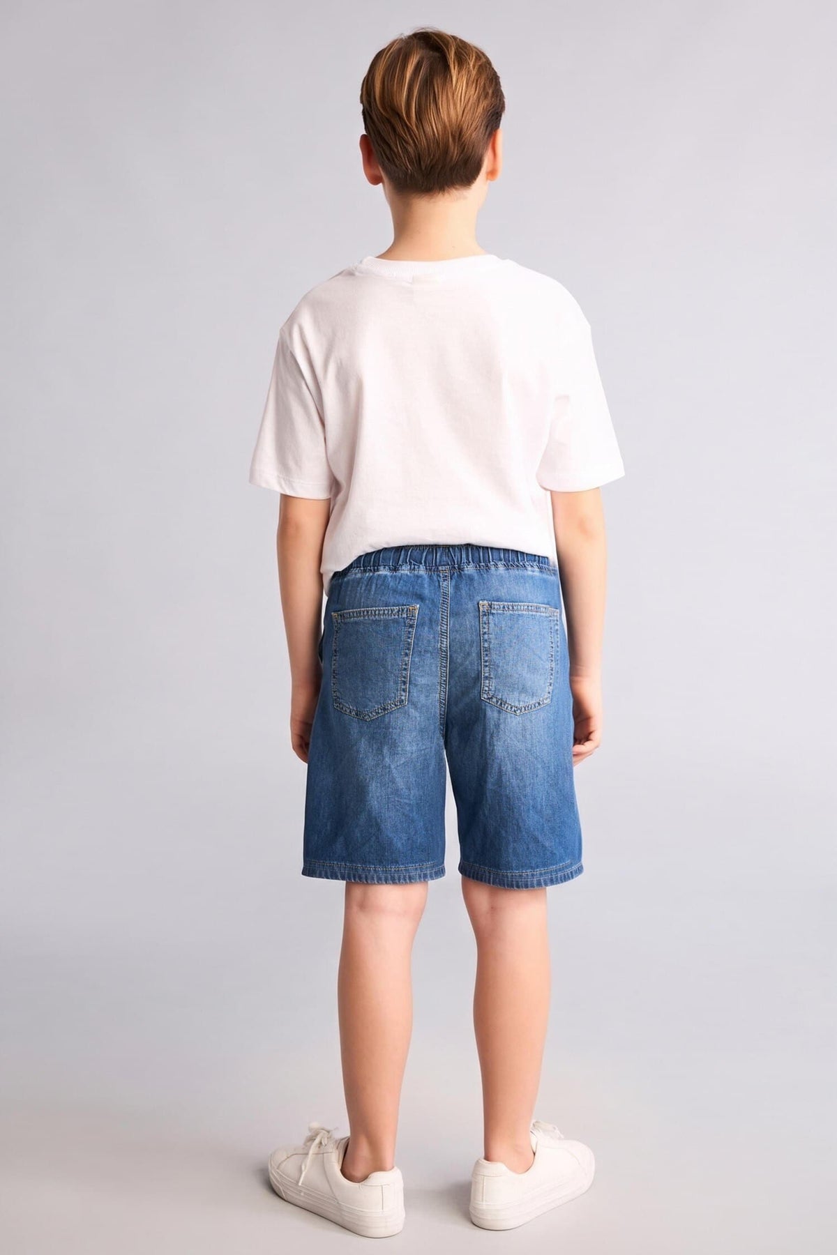 Boy Flexible Waist Denim Shorts