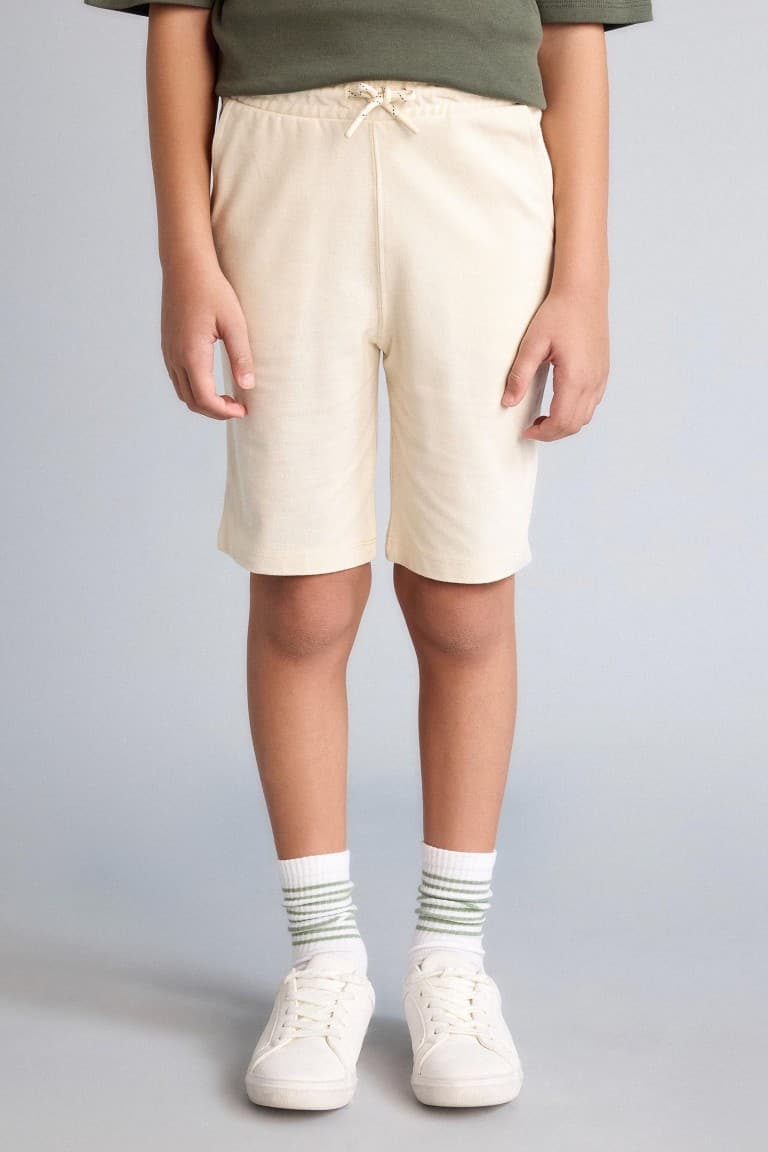 100% Cotton Elastic Waist Pocket Pique Shorts for Boys