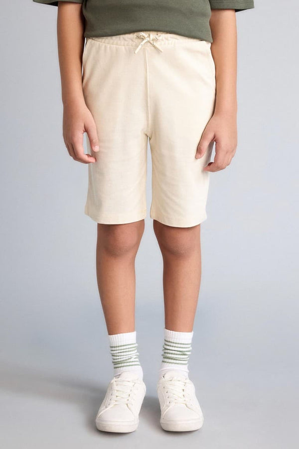 100% Cotton Elastic Waist Pocket Pique Shorts for Boys