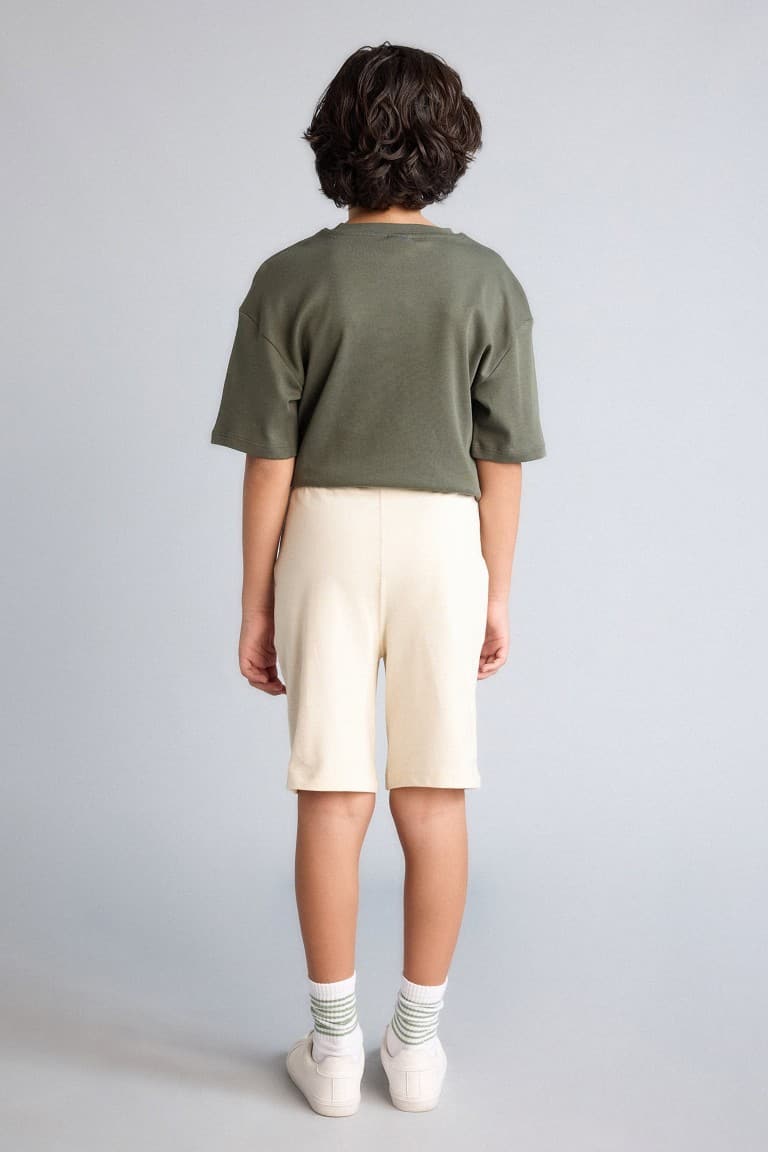 100% Cotton Elastic Waist Pocket Pique Shorts for Boys