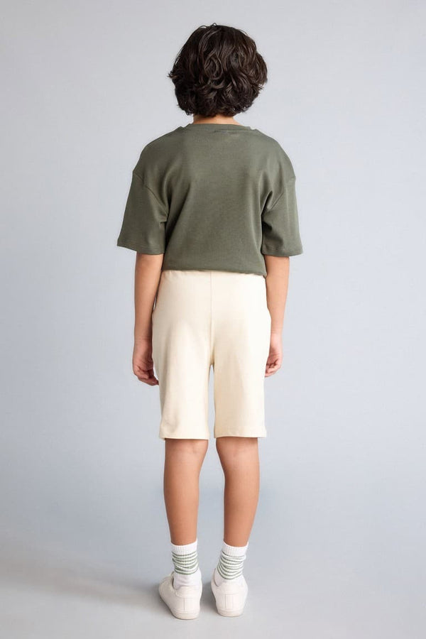 100% Cotton Elastic Waist Pocket Pique Shorts for Boys