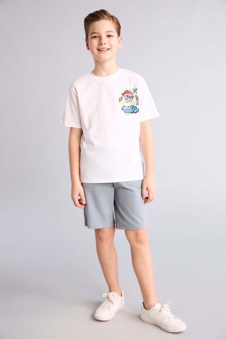 100% Cotton Elastic Waist Pocket Pique Shorts for Boys