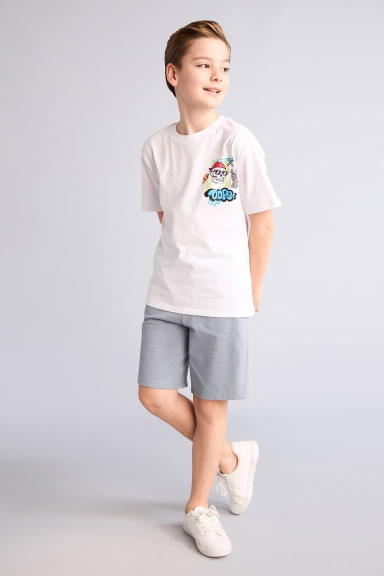 100% Cotton Elastic Waist Pocket Pique Shorts for Boys