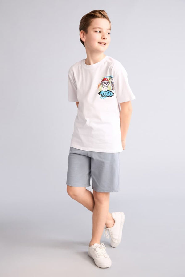 100% Cotton Elastic Waist Pocket Pique Shorts for Boys