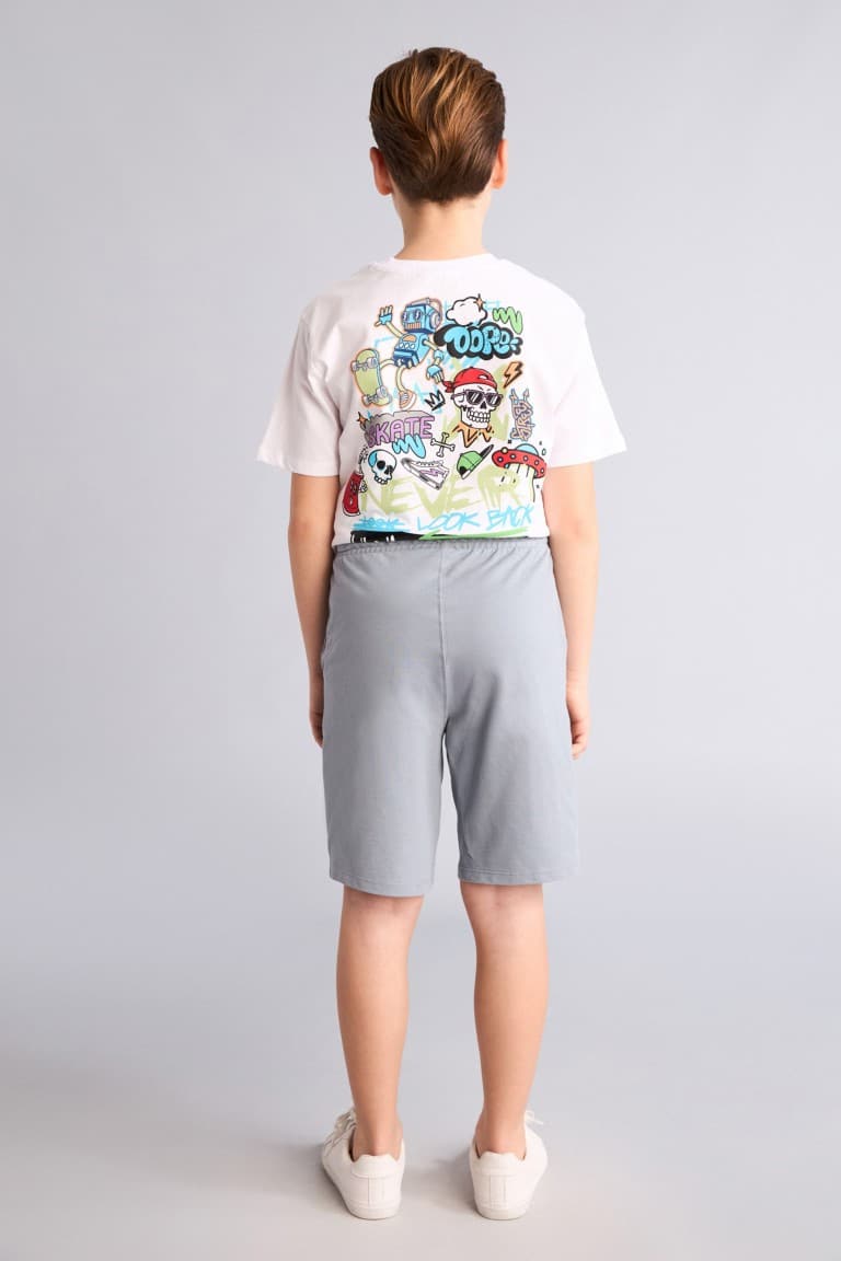 100% Cotton Elastic Waist Pocket Pique Shorts for Boys
