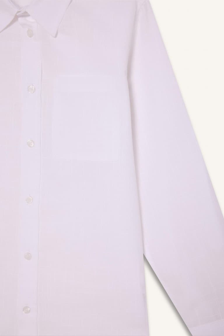 Boys Polo Collar Linen Look Long Sleeve Shirt