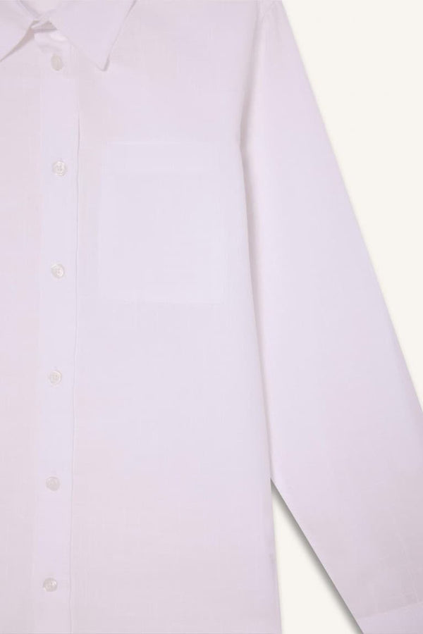Boys Polo Collar Linen Look Long Sleeve Shirt