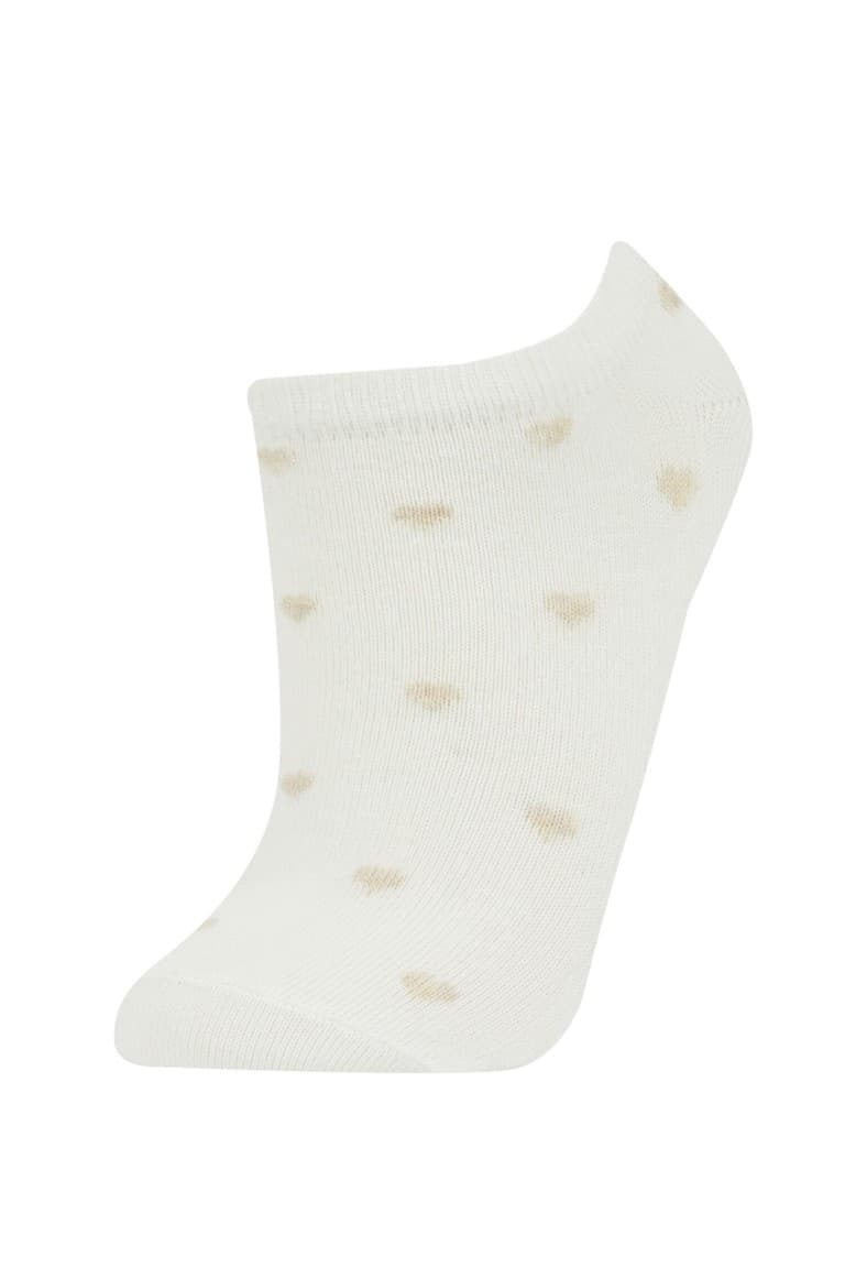 Women Heart Patterned 3-Pack Cotton Booties Socks