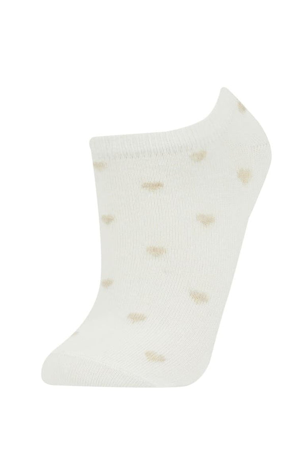 Women Heart Patterned 3-Pack Cotton Booties Socks