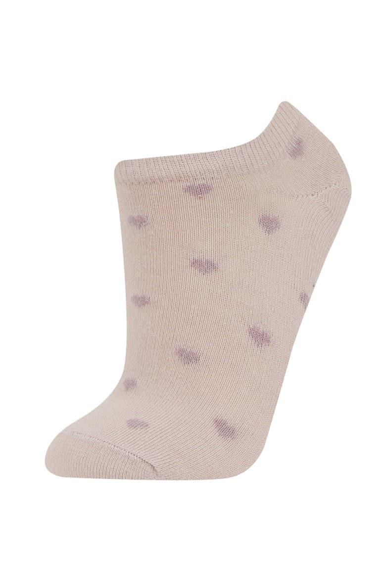 Women Heart Patterned 3-Pack Cotton Booties Socks