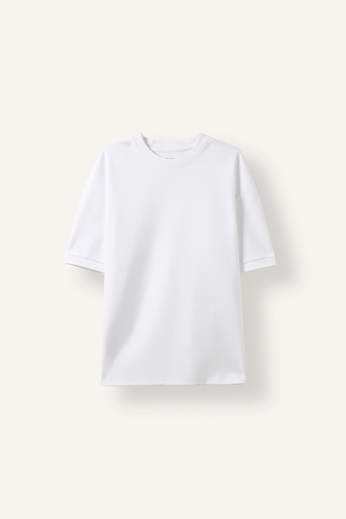 Oversize Loose Fit Crew Neck Heavy Fabric Basic Plain Short Sleeve Black T-Shirt