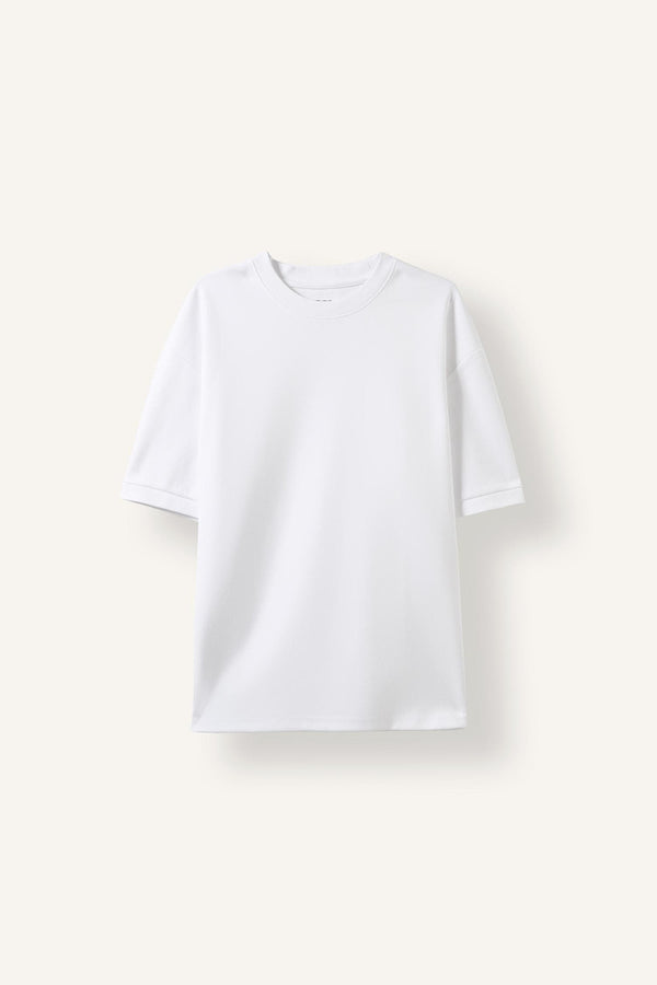 Oversize Loose Fit Crew Neck Heavy Fabric Basic Plain Short Sleeve Black T-Shirt